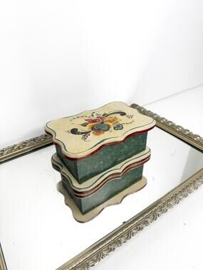 Vintage Italian Hand Painted Wood Jewelry box